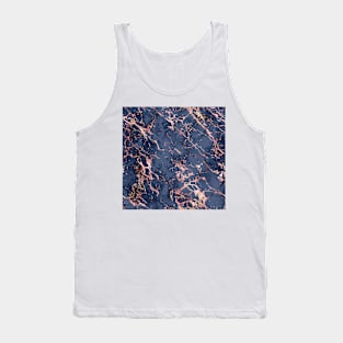 Blue Navy, Gold, and Pink Marble Tank Top